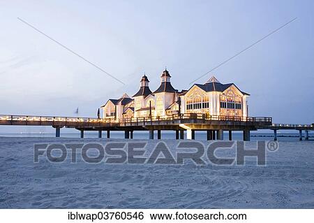 Stock Photograph - "Sellin pier, Baltic Seaside Resort Sellin, Rugen, Mecklenburg-Western Pomerania, Germany, Europe". Fotosearch