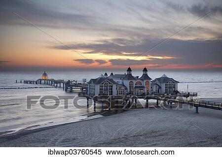 Stock Photography - "Sellin pier, Baltic Seaside Resort Sellin, Rugen, Mecklenburg-Western Pomerania, Germany, Europe". Fotosearch