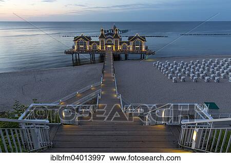 "Sellin Pier, dusk, Sellin, Rugen Island, Mecklenburg-Western Pomerania, Germany, Europe" View Large Photo Image Stock Photo - "Sellin Pier, dusk, Sellin, Rugen Island, Mecklenburg-Western Pomerania, Germany, Europe". Fotosearch