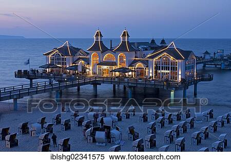 "Sellin sea bridge, pier, at dusk, Ruegen Island, Mecklenburg-Western Pomerania, Germany, Europe" View Large Photo Image Stock Photography - "Sellin sea bridge, pier, at dusk, Ruegen Island, Mecklenburg-Western Pomerania, Germany, Europe". Fotosearch