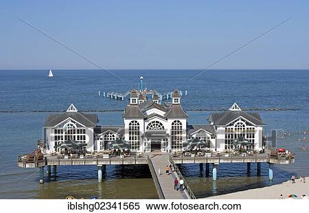Stock Photography - "Sellin sea bridge, pier, Ruegen Island, Mecklenburg-Western Pomerania, Germany, Europe". Fotosearch
