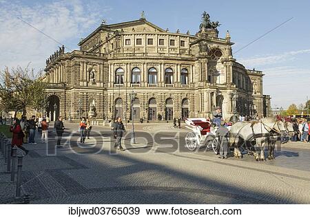 "semperoper, oper haus, dresden, sachsen, deutschland ...