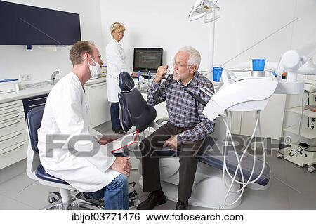 Stock Photograph - "Senior at the dentist, Germany, Europe". Fotosearch