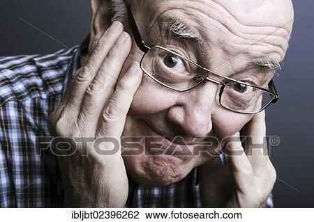 "Senior citizen, elderly man, with raised eyebrows, portrait" View Large Photo Image Stock Image - "Senior citizen, elderly man, with raised eyebrows, portrait". Fotosearch