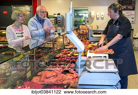 "Senior couple shopping at the meat counter in the supermarket, Germany, Europe" View Large Photo Image Stock Image - "Senior couple shopping at the meat counter in the supermarket, Germany, Europe". Fotosearch