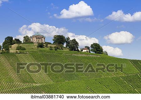 Stock Image - "Sepulchral Chapel in the vineyards near Stuttgart-Rotenberg, Baden-Wurttemberg, Germany, Europe". Fotosearch