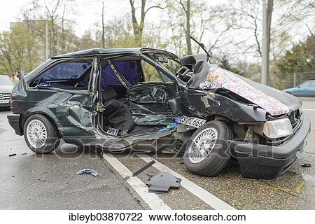 "Serious accident, wreck of a VW Polo in the street, B14 road at Neckartor, Stuttgart, Baden-Wurttemberg, Germany, Europe" View Large Photo Image Stock Image - "Serious accident, wreck of a VW Polo in the street, B14 road at Neckartor, Stuttgart, Baden-Wurttemberg, Germany, Europe". Fotosearch