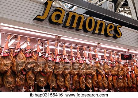 "Serrano ham from Teruel, Mercado Central market hall, Valencia, Spain, Europe" View Large Photo Image Stock Photograph - "Serrano ham from Teruel, Mercado Central market hall, Valencia, Spain, Europe". Fotosearch