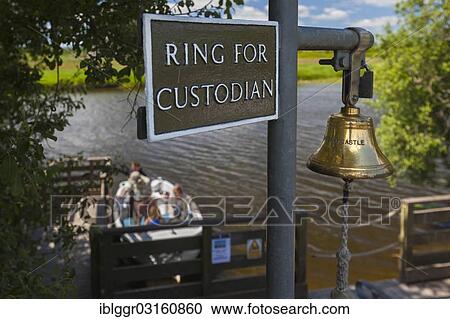 "Service bell for the rowing boat ferry to Threave Castle on the River Dee, bei Castle Douglas, Dumfries and Galloway, Scotland, United Kingdom, Europe" View Large Photo Image Stock Image - "Service bell for the rowing boat ferry to Threave Castle on the River Dee, bei Castle Douglas, Dumfries and Galloway, Scotland, United Kingdom, Europe". Fotosearch