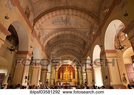 Stock Image - "Service in the church Iglesia de Nuestra Senora de la Merced, Camaguey, Camaguey Province, Cuba, North America". Fotosearch