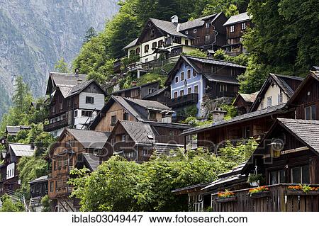 "Settlement in Hallstatt, Badhall, Salzkammergut, Styria, Austria, Europe" View Large Photo Image Stock Photo - "Settlement in Hallstatt, Badhall, Salzkammergut, Styria, Austria, Europe". Fotosearch