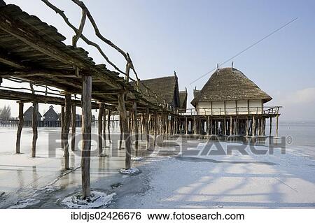 "Settlement of reconstructed stilt houses, Pfahlbaumuseum Unteruhldingen open air museum, UNESCO World Heritage Site, Lake Constance, Baden-Wuerttemberg, Germany, Europe" View Large Photo Image Stock Photograph - "Settlement of reconstructed stilt houses, Pfahlbaumuseum Unteruhldingen open air museum, UNESCO World Heritage Site, Lake Constance, Baden-Wuerttemberg, Germany, Europe". Fotosearch