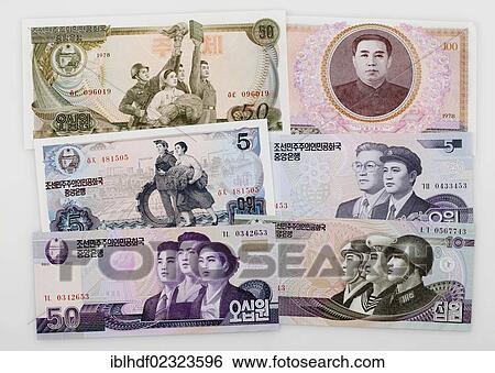 Several historic bank notes from North Korea View Large Photo Image Stock Photograph - Several historic bank notes from North Korea. Fotosearch