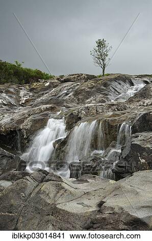 Stock Image - "Sgurr nan Gillean from Sligachan, waterfalls, Schottland, Isle of Skye, Scotland, United Kingdom, Europe". Fotosearch