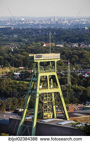 Stock Photo - "Shaft mine of the Prosper Haniel mine, Schacht Franz Haniel mine, Bottrop, North Rhine-Westphalia, Germany, Europe". Fotosearch