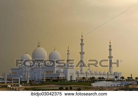 "Sheikh Zayed Grand Mosque, in the morning, Abu Dhabi, Emirate of Abu Dhabi, United Arab Emirates, Asia" View Large Photo Image Stock Photography - "Sheikh Zayed Grand Mosque, in the morning, Abu Dhabi, Emirate of Abu Dhabi, United Arab Emirates, Asia". Fotosearch