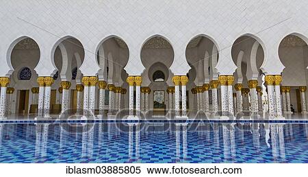 Stock Photography - "Sheikh Zayed Mosque, Abu Dhabi, Emirate of Abu Dhabi, United Arab Emirates, Asia". Fotosearch