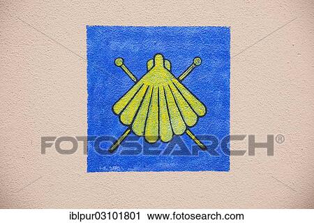 "Shell icon, pilgrims' mark on the Via Regia, Konigsbruck, Saxony, Germany, Europe" View Large Photo Image Stock Image - "Shell icon, pilgrims' mark on the Via Regia, Konigsbruck, Saxony, Germany, Europe". Fotosearch