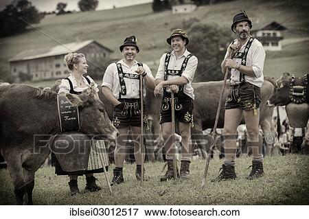 "Shepherds during the Viehscheid cattle drive, Gunzesried, Allgau, Bavaria, Germany, Europe" View Large Photo Image Stock Photo - "Shepherds during the Viehscheid cattle drive, Gunzesried, Allgau, Bavaria, Germany, Europe". Fotosearch