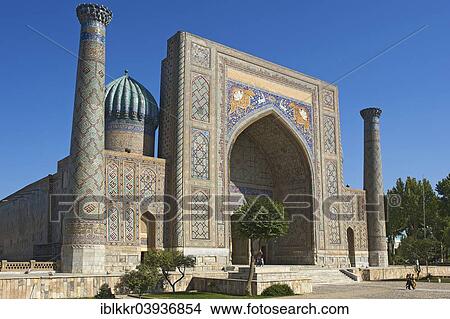 "Sher-Dor Madrasah, Registan, Samarkand, Uzbekistan, Asia" View Large Photo Image Picture - "Sher-Dor Madrasah, Registan, Samarkand, Uzbekistan, Asia". Fotosearch