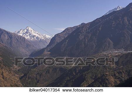 "Sherpa village of Lukla in front of mountain panorama, Khumbu, Solukhumbu District, Mount Everest Region, Nepal, Asia" View Large Photo Image Picture - "Sherpa village of Lukla in front of mountain panorama, Khumbu, Solukhumbu District, Mount Everest Region, Nepal, Asia". Fotosearch