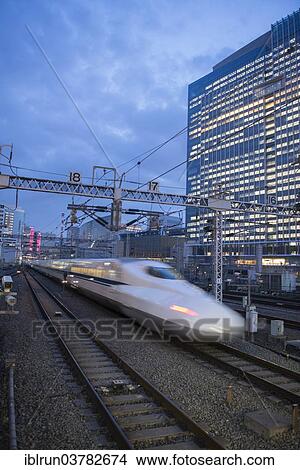 Picture - "Shinkansen bullet train, Tokyo, Japan, Asia". Fotosearch