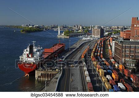 "Ship and containers in the Old Port, Montreal, Quebec Province, Canada, North America" View Large Photo Image Stock Photo - "Ship and containers in the Old Port, Montreal, Quebec Province, Canada, North America". Fotosearch