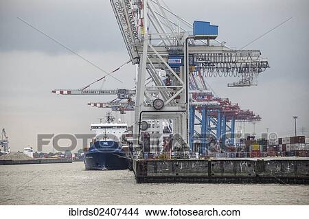 "Ship at the Tollerort container terminal, Hamburg, Germany, Europe" View Large Photo Image Picture - "Ship at the Tollerort container terminal, Hamburg, Germany, Europe". Fotosearch