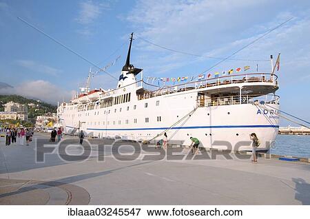 "Ship in the seaport of Yalta, Yalta, Crimea, Ukraine, Europe" View Large Photo Image Stock Photo - "Ship in the seaport of Yalta, Yalta, Crimea, Ukraine, Europe". Fotosearch