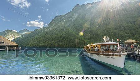 "Ship landing in St. Bartholoma, Lake Konigssee, Berchtesgaden National Park, Berchtesgadener Land district, Upper Bavaria, Bavaria, Germany, Europe" View Large Photo Image Stock Image - "Ship landing in St. Bartholoma, Lake Konigssee, Berchtesgaden National Park, Berchtesgadener Land district, Upper Bavaria, Bavaria, Germany, Europe". Fotosearch