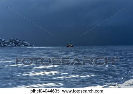 "Ship on the horizon, Trollfjord, Lofoten, Norway, Europe" View Large Photo Image Stock Photography - "Ship on the horizon, Trollfjord, Lofoten, Norway, Europe". Fotosearch