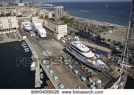 "Shipyard for mega yachts, Barcelona, ​​Catalonia, Spain, Europe" View Large Photo Image Stock Photograph - "Shipyard for mega yachts, Barcelona, ​​Catalonia, Spain, Europe". Fotosearch