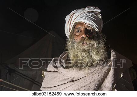 Stock Photo - "Shiva sadhu from Avahan Akhara, during Kumbha Mela festival, Allahabad, Uttar Pradesh, India, Asia". Fotosearch