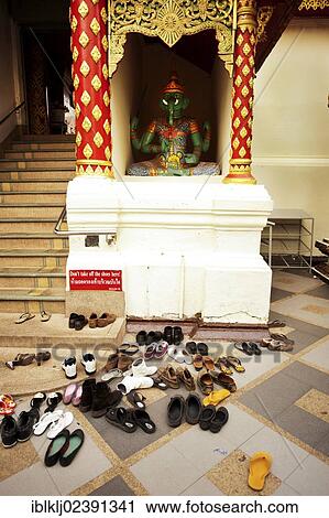 "Shoes of visitors outside an entrance to Wat Doi Suthep Buddhist temple, Chiang Mai, Thailand, Asia" View Large Photo Image Stock Image - "Shoes of visitors outside an entrance to Wat Doi Suthep Buddhist temple, Chiang Mai, Thailand, Asia". Fotosearch