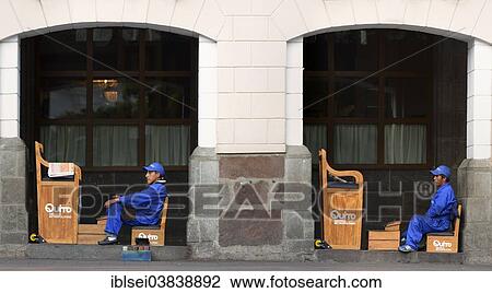"Shoeshine boys waiting for customers, Quito, Ecuador, South America" View Large Photo Image Stock Image - "Shoeshine boys waiting for customers, Quito, Ecuador, South America". Fotosearch