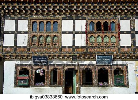 "Shop in a typical Bhutanese building, Paro, Bhutan, Asia" View Large Photo Image Stock Image - "Shop in a typical Bhutanese building, Paro, Bhutan, Asia". Fotosearch