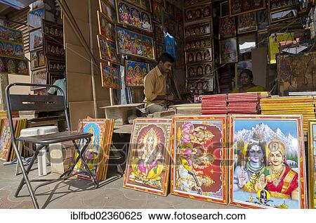 "Shop producing and selling religious paintings in Mysore, India, Asia" View Large Photo Image Stock Photography - "Shop producing and selling religious paintings in Mysore, India, Asia". Fotosearch