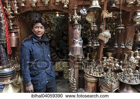 "Shop with brass goods, souvenirs, old town, Kathmandu, Nepal, Asia" View Large Photo Image Stock Image - "Shop with brass goods, souvenirs, old town, Kathmandu, Nepal, Asia". Fotosearch