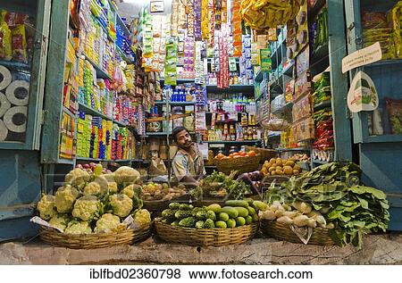 "Shop with vegetables and different goods, Kolkata, India, Asia" View Large Photo Image Stock Photo - "Shop with vegetables and different goods, Kolkata, India, Asia". Fotosearch