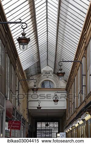 "Shopping arcade of 1846 with a glass roof, Passage Jouffroy, 9th Arrondissement, Paris, Ile-de-France, France, Europe" View Large Photo Image Stock Photography - "Shopping arcade of 1846 with a glass roof, Passage Jouffroy, 9th Arrondissement, Paris, Ile-de-France, France, Europe". Fotosearch