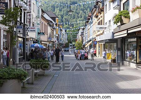 Stock Image - "Shopping street in Eberbach, Baden-Wuerttemberg, Germany, Europe, PublicGround, Europe". Fotosearch
