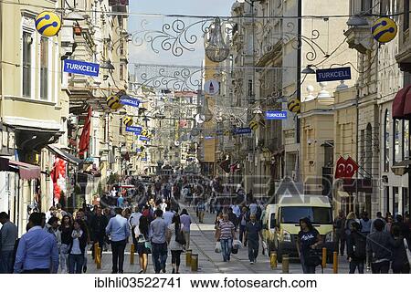 "Shopping street of Istiklal Caddesi or Istiklal Street, Beyoglu, Istanbul, European side, Istanbul Province, Turkey, European side, Europe" View Large Photo Image Stock Image - "Shopping street of Istiklal Caddesi or Istiklal Street, Beyoglu, Istanbul, European side, Istanbul Province, Turkey, European side, Europe". Fotosearch