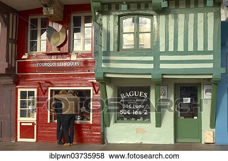 "Shops in a street at the harbour, Honfleur, Normandy, France, Europe" View Large Photo Image Stock Photo - "Shops in a street at the harbour, Honfleur, Normandy, France, Europe". Fotosearch