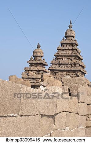 Stock Photograph - "Shore Temple of Mahabalipuram, Mamallapuram, Mahabalipuram, Tamil Nadu, India, Asia". Fotosearch