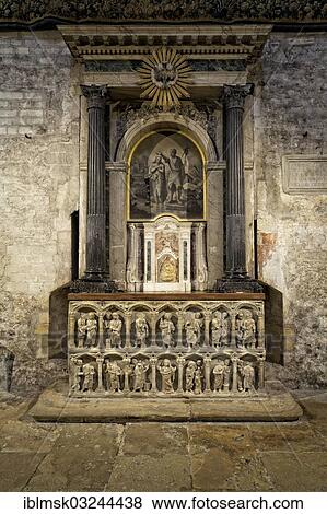 "Side altar, a marble sarcophagus from the 4th century, Church of St. Trophime, historic center, Arles, Departement Bouches-du-Rhone, Region Provence-Alpes-Cote d’Azur d’Azur, France, Europe" View Large Photo Image Stock Photo - "Side altar, a marble sarcophagus from the 4th century, Church of St. Trophime, historic center, Arles, Departement Bouches-du-Rhone, Region Provence-Alpes-Cote d’Azur d’Azur, France, Europe". Fotosearch