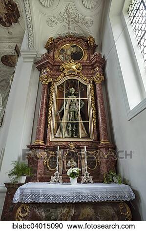 "Side altar in the south chapel, Holy body of the martyr Candidus, abbey church, Irsee Abbey, Irsee, Bavaria, Germany, Europe" View Large Photo Image Stock Image - "Side altar in the south chapel, Holy body of the martyr Candidus, abbey church, Irsee Abbey, Irsee, Bavaria, Germany, Europe". Fotosearch