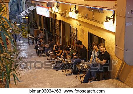 "Sidewalk cafe in an alley off Istiklal Caddesi or Independence Road, Beyoglu, Istanbul, European side, Istanbul Province, Turkey, European side, Europe" View Large Photo Image Stock Image - "Sidewalk cafe in an alley off Istiklal Caddesi or Independence Road, Beyoglu, Istanbul, European side, Istanbul Province, Turkey, European side, Europe". Fotosearch