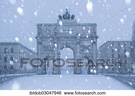 "Siegestor, victory gate, in the snow, Munchen, Bavaria, Germany, Europe" View Large Photo Image Stock Photograph - "Siegestor, victory gate, in the snow, Munchen, Bavaria, Germany, Europe". Fotosearch