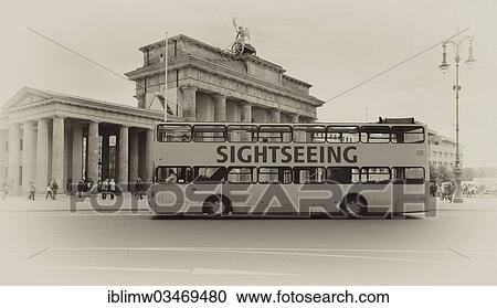 "Sightseeing bus for a city tour in front of the Brandenburg Gate, 18th March Square, Berlin, Berlin, Germany, Europe" View Large Photo Image Stock Image - "Sightseeing bus for a city tour in front of the Brandenburg Gate, 18th March Square, Berlin, Berlin, Germany, Europe". Fotosearch