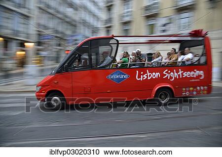 "Sightseeing bus with tourists, Alfama, Lisbon, Lisbon District, Portugal, Europe" View Large Photo Image Stock Image - "Sightseeing bus with tourists, Alfama, Lisbon, Lisbon District, Portugal, Europe". Fotosearch